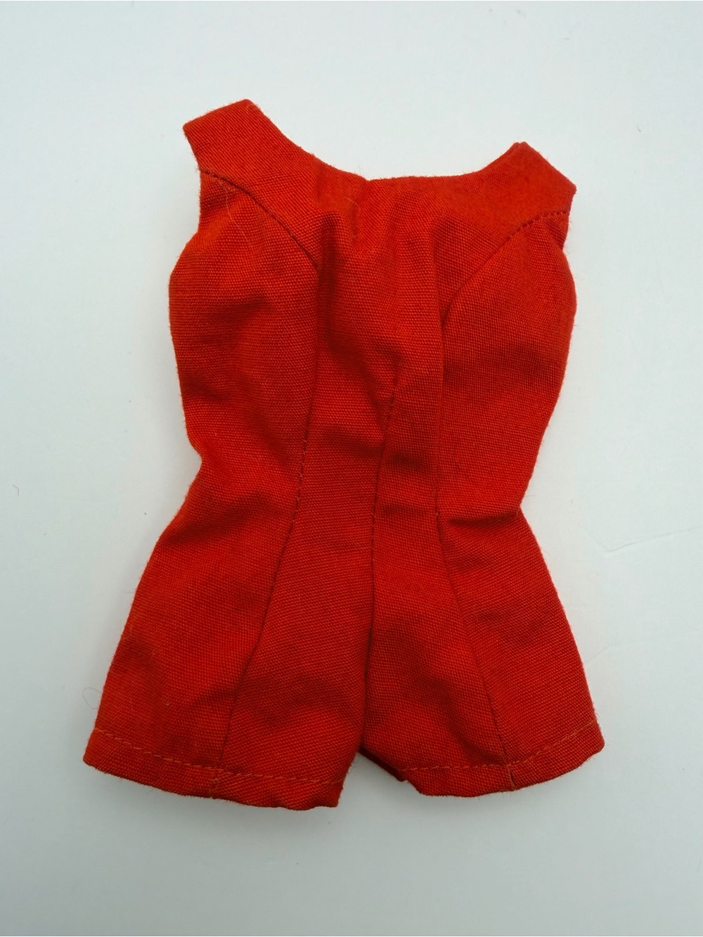 Vintage Barbie 1962 Red Cotton Playsuit Romper Scoop Neck Cotton Mix Mattel